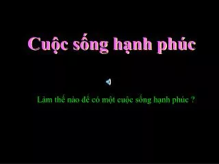 cu c s ng h nh ph c