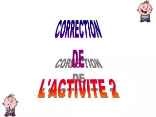 CORRECTION DE L'ACTIVITE 2