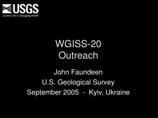 WGISS-20 Outreach