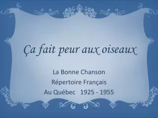 a fait peur aux oiseaux