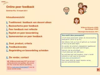 online peer feedback seminar ru 10 maart 2011