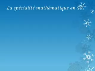 la sp cialit math matique en ts
