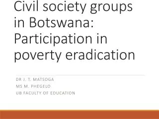 Civil society groups in Botswana: Participation in poverty eradication