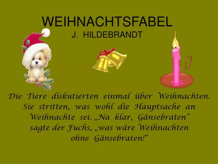 weihnachtsfabel j hildebrandt