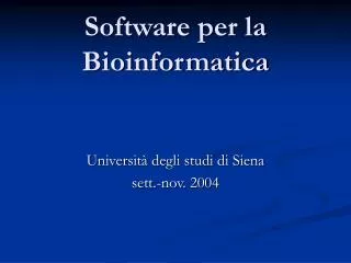 software per la bioinformatica