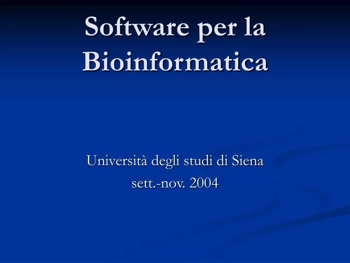 software per la bioinformatica