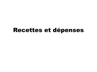 recettes et d penses