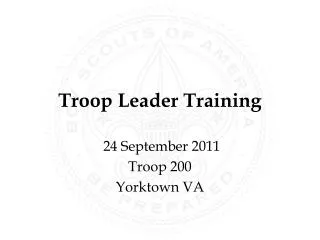 Troop Leader Training