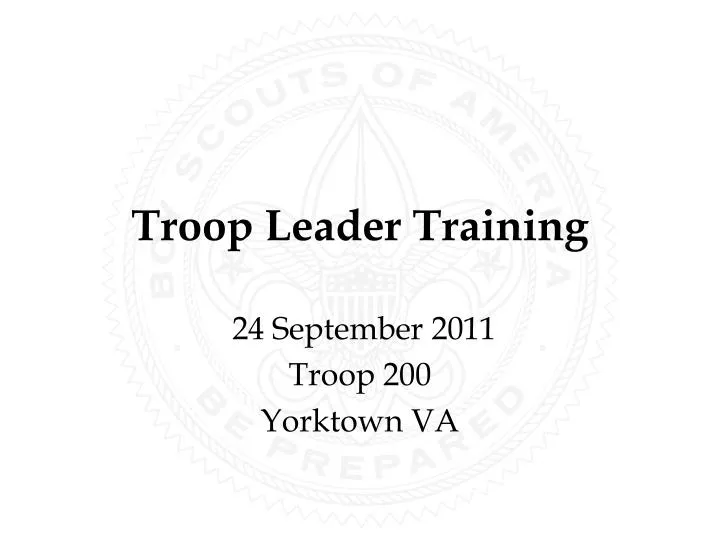 troop leader training