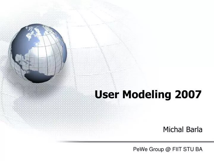 user modeling 2007