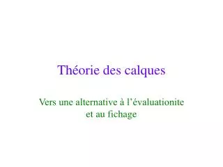 th orie des calques