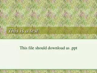 this is a test