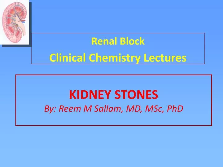 kidney stones by reem m sallam md msc phd