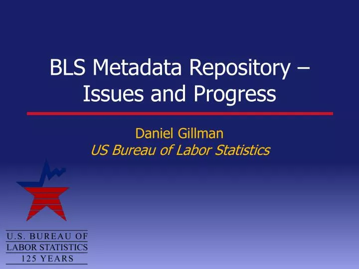 bls metadata repository issues and progress