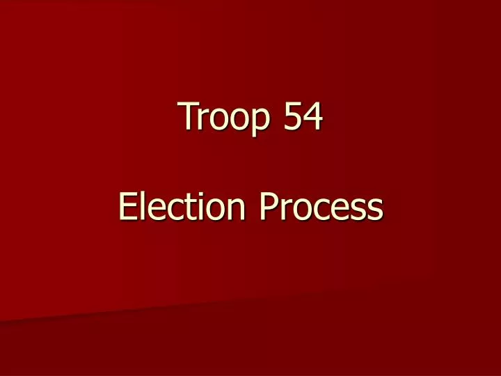 troop 54 election process