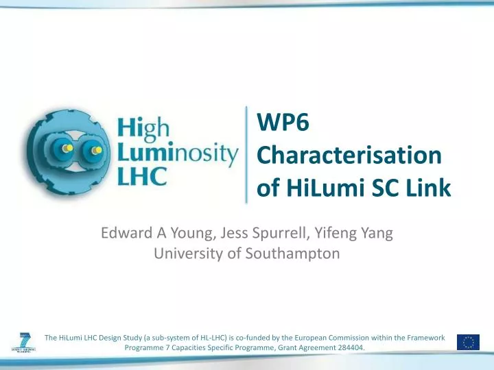 wp6 characterisation of hilumi sc link