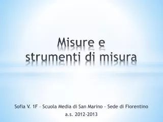misure e strumenti di misura