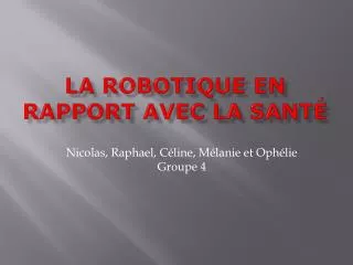 la robotique en rapport avec la sant