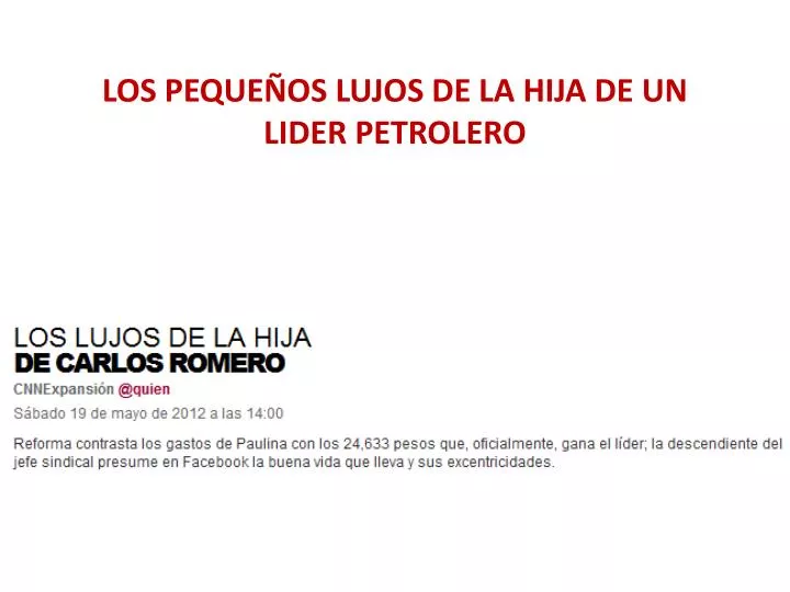 los peque os lujos de la hija de un lider petrolero