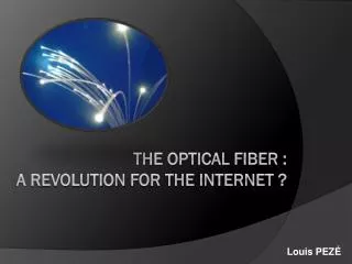 The Optical Fiber : A revolution for the Internet ?