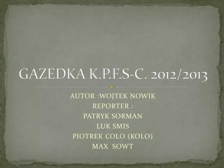 gazedka k p f s c 2012 2013