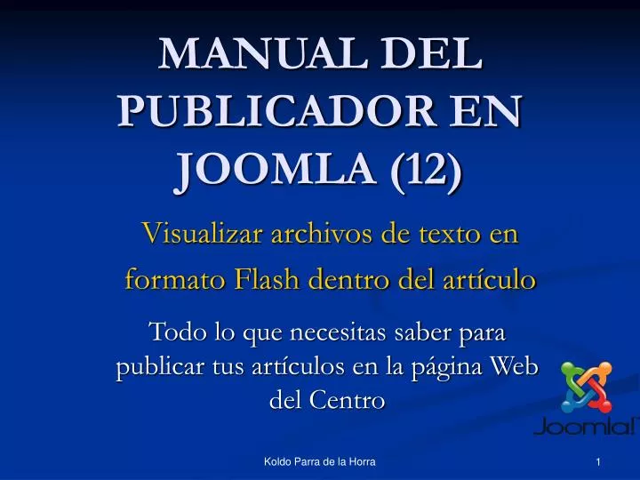 manual del publicador en joomla 12