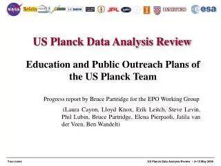 Education and Public Outreach Plans of the US Planck Team