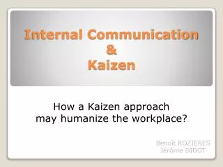 Internal Communication &amp; Kaizen