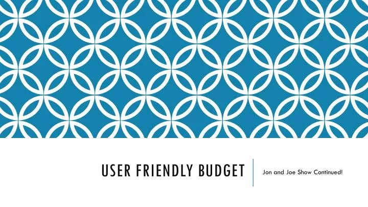 user friendly budget