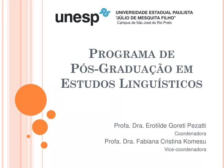 programa de p s gradua o em estudos lingu sticos