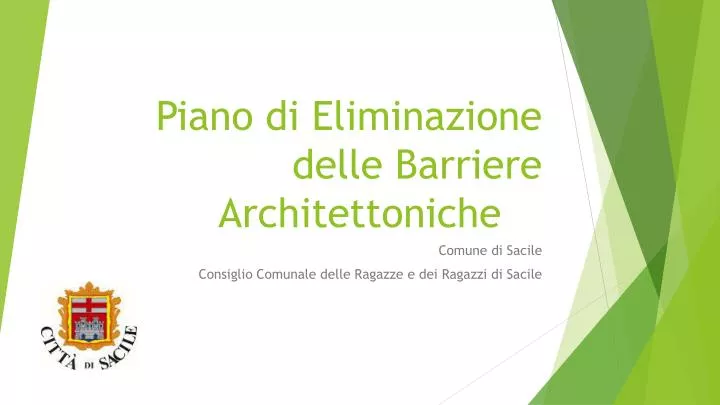 piano di eliminazione delle barriere architettoniche