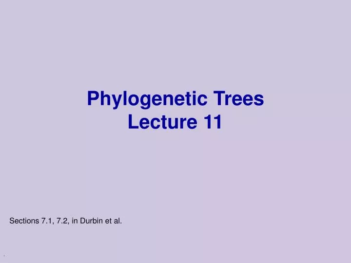 phylogenetic trees lecture 11
