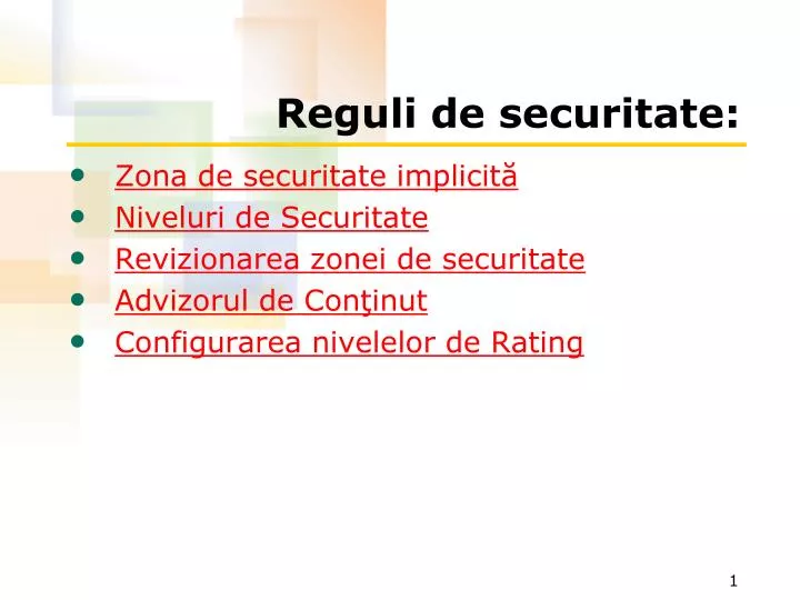 reguli de securitate