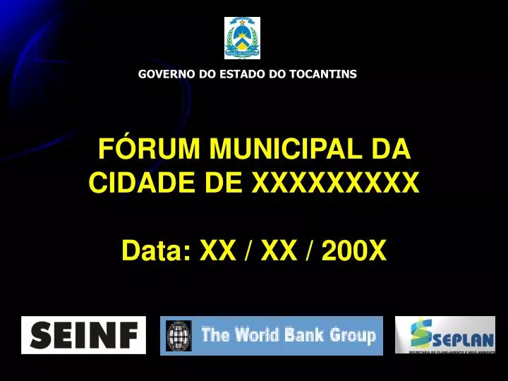 f rum municipal da cidade de xxxxxxxxx data xx xx 200x