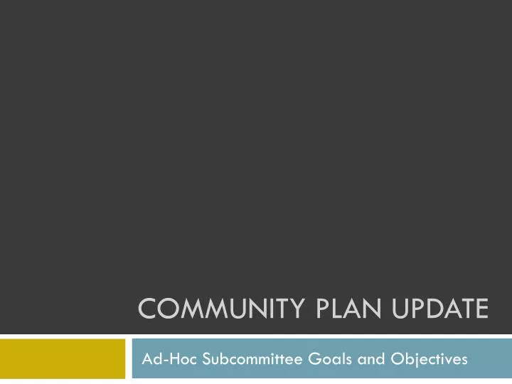 community plan update