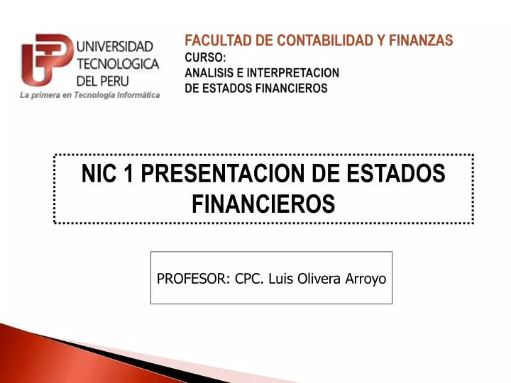 facultad de contabilidad y finanzas curso analisis e interpretacion de estados financieros