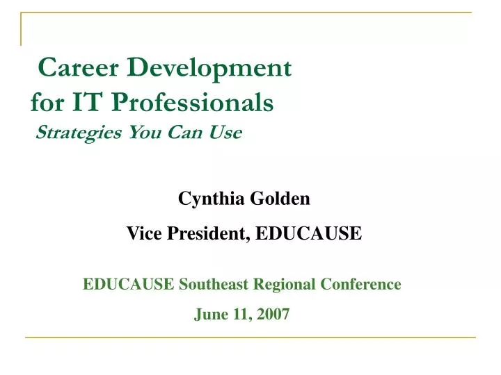 career development for it professionals strategies you can use