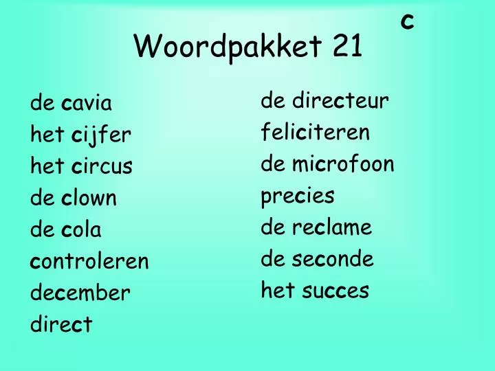 woordpakket 21