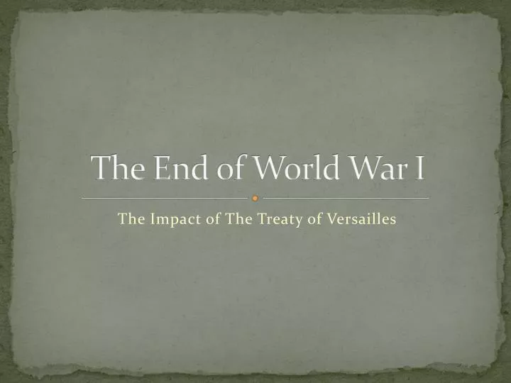 the end of world war i