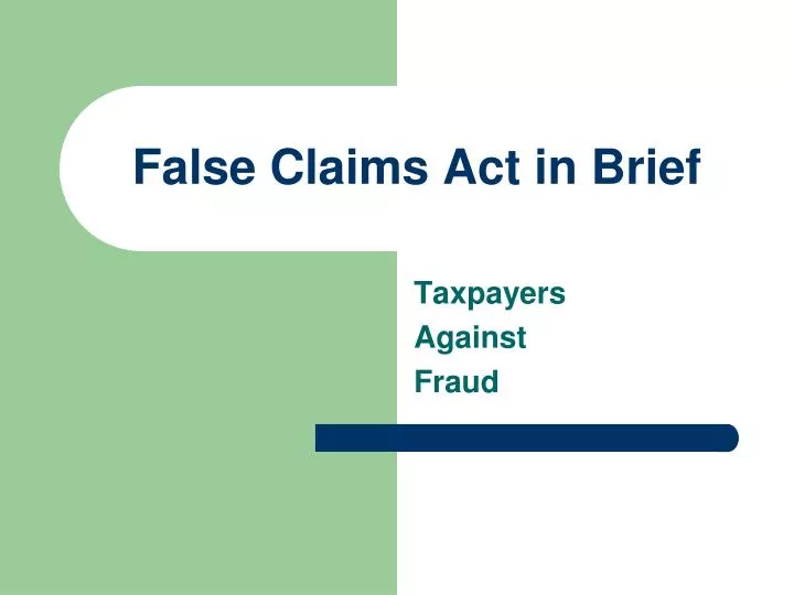 false claims act in brief