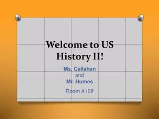 Welcome to US History II!