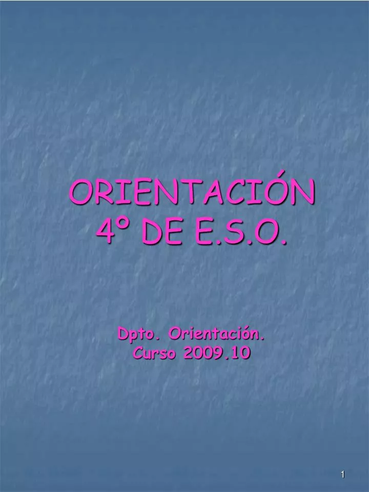 orientaci n 4 de e s o dpto orientaci n curso 2009 10