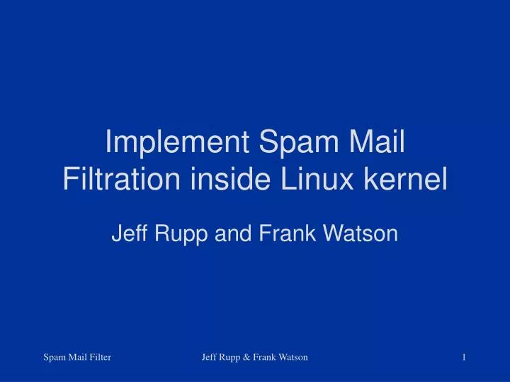 implement spam mail filtration inside linux kernel