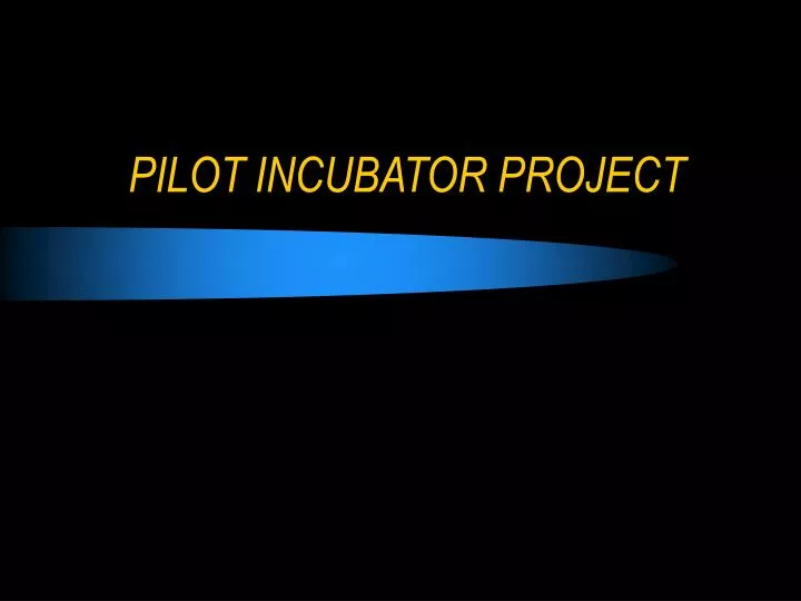 pilot incubator project