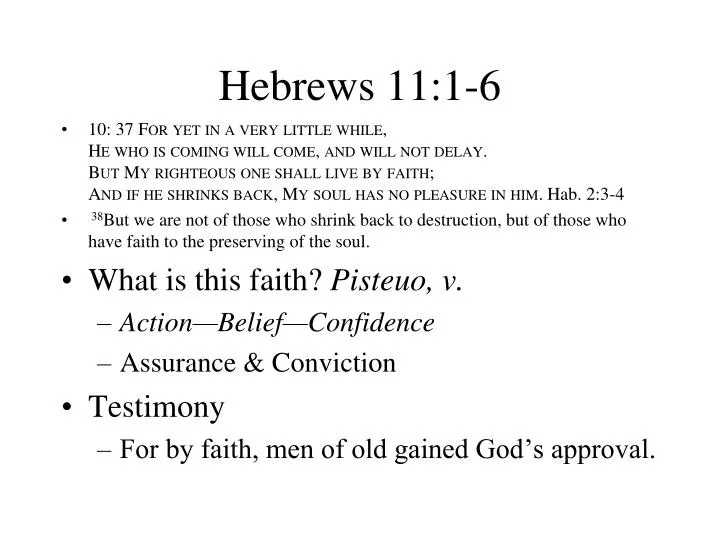 hebrews 11 1 6