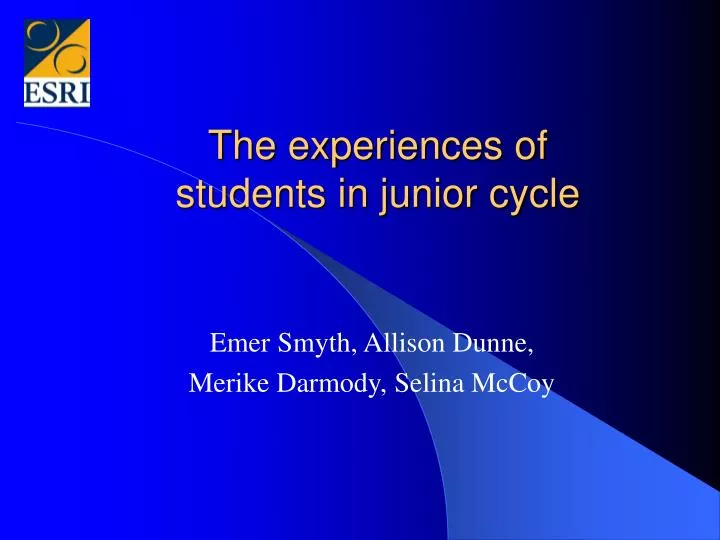 the experiences of students in junior cycle