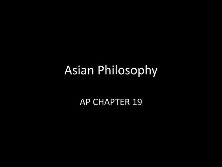asian philosophy
