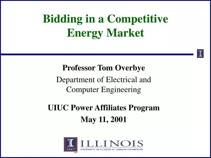 bidding in a competitive energy market