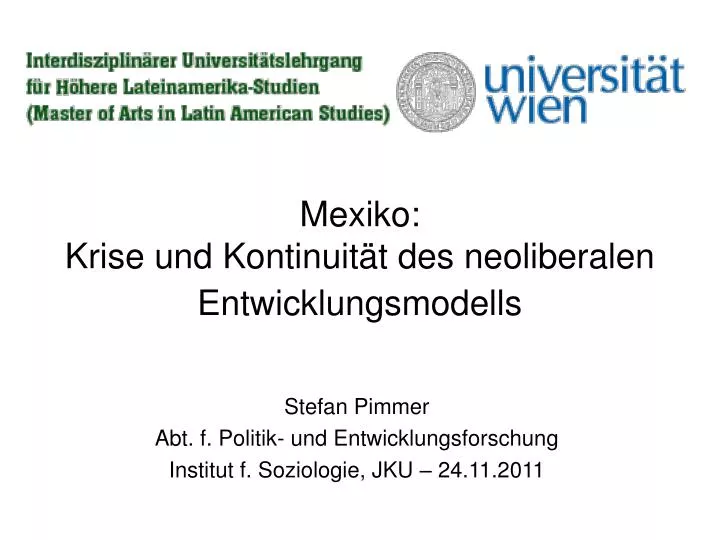 mexiko krise und kontinuit t des neoliberalen entwicklungsmodells