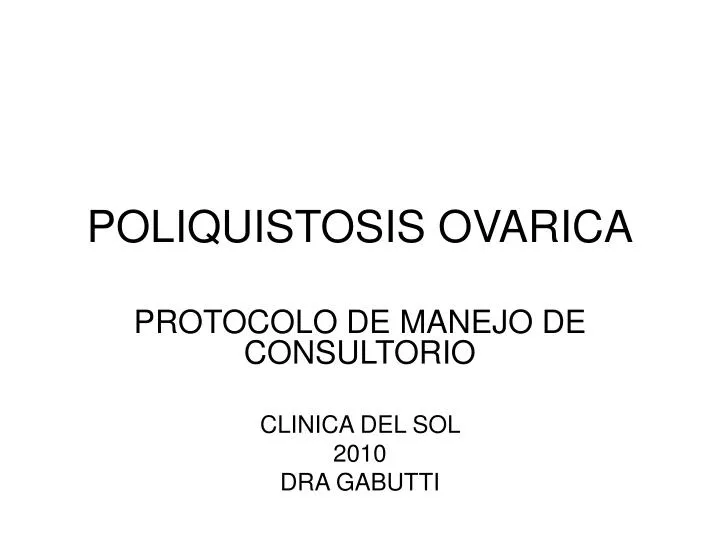 poliquistosis ovarica